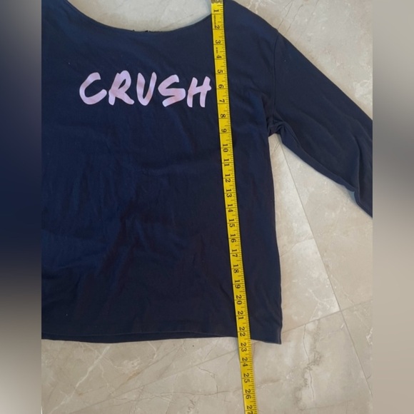 Victoria's Secret CRUSH Long Sleeve Tee Shirt Size in Photos Navy/Purple Sparkle - Picture 7 of 9